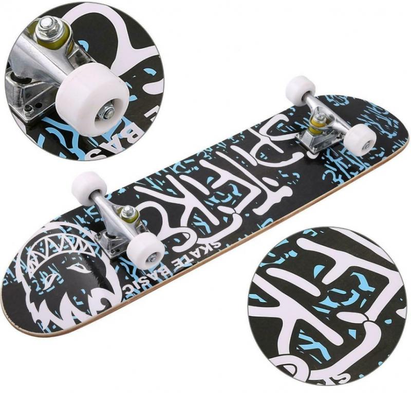 Skateboard Sport Entertainment Toys Adults Are Suitable For Beginners With Letter Pattern Double Rocker HWC