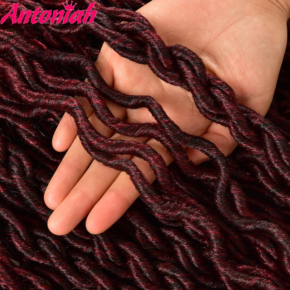 Antoniah bohemian faux locs tresse au crochet bouclée 24 brins extensions de tresses ombrées cheveux synthétiques au crochet pour femmes noires