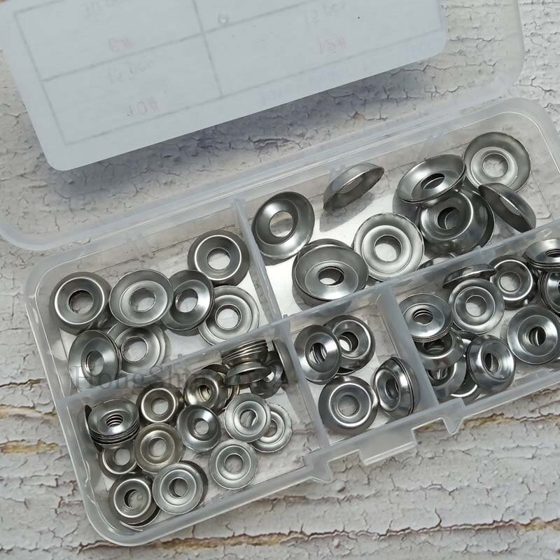 Finishing Cup Washer 110pcs/set 304Stainless Steel Countersunk Washer Assortment kit 6#/8#/10#/12#