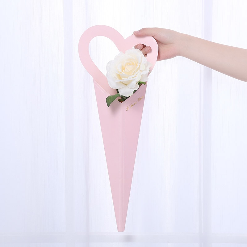 Flower Packing Box Love Portable Rose Arrangement Box Paper Bags For Packaging Single Bunch Romantic Decorate Desktop
