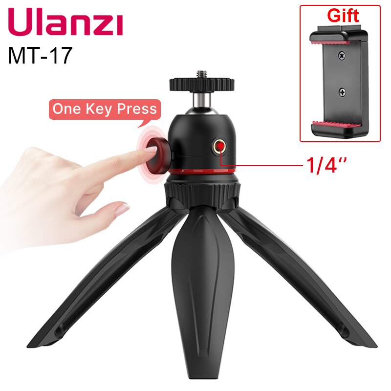 Ulanzi MT-17 Mini Draagbare Vlog Statief Met Balhoofd 1/4 &#39;&#39;Statief Monopod Met Telefoon Houder Universele Voor Dslr Camera Smartphone