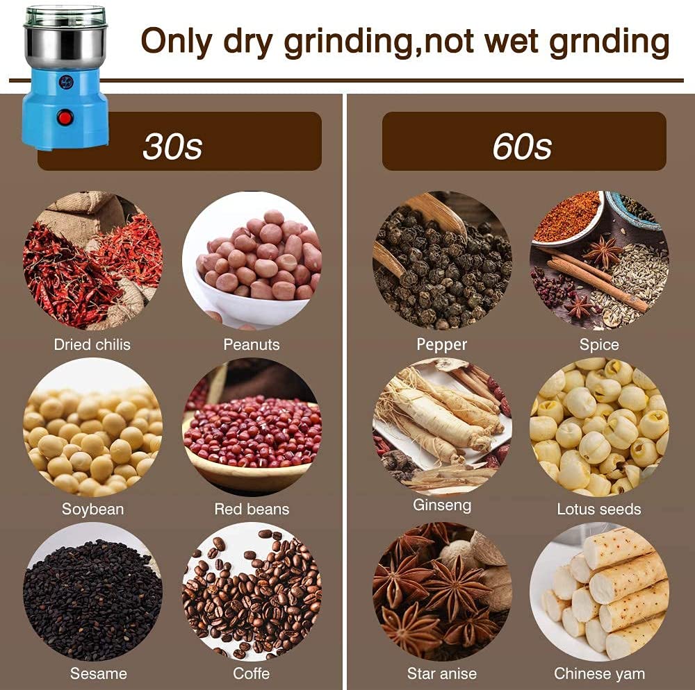Mini Electric Food Chopper Processor Mixer Blender Pepper Garlic Seasoning Coffee Grinder Extreme Speed Grinding Kitchen Tools