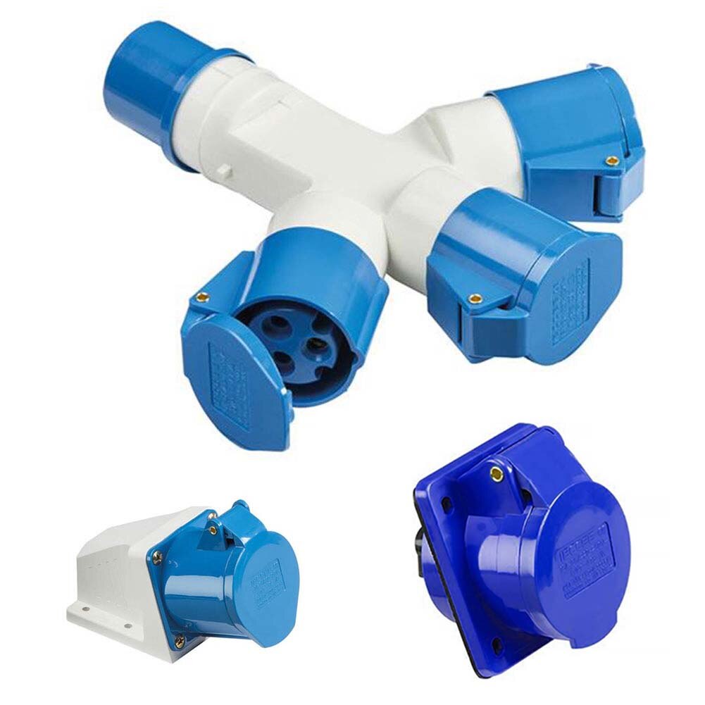 240V 16 AMP 3 PIN Industrial Field Sockets & Sockets IP44 2P+E Male / Female Receptacle outlet for on-site work studio