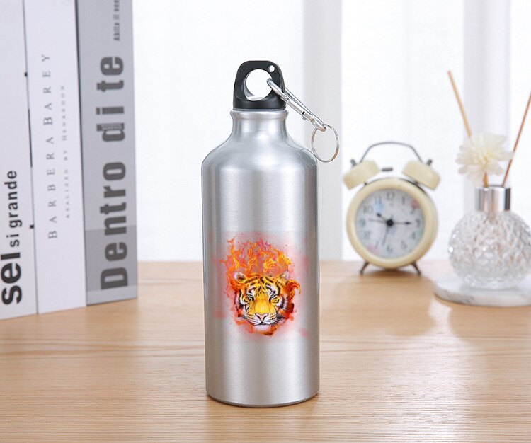 en aluminium paille bouteille d'eau mignon Animal tasse à boire Portable grande capacité pour Sport Camping randonnée tasses de mélange