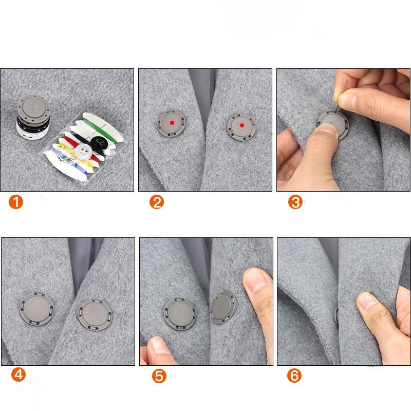 Paire de boutons magnétiques invisibles en métal, fournitures de couture, pour vêtements, décoration, bricolage
