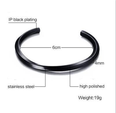 Twisted Rvs Manchet Armband Diverse Kleuren Armband Voor Mannen Unisex Sieraden 59Mm: black 59mm