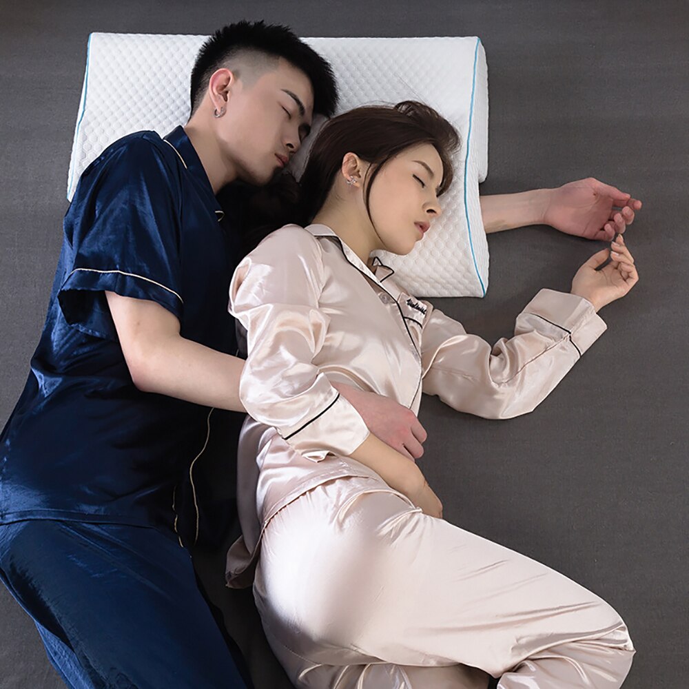 Oreiller en mousse à mémoire de forme pour Couple, repose-bras sans pression, creuse