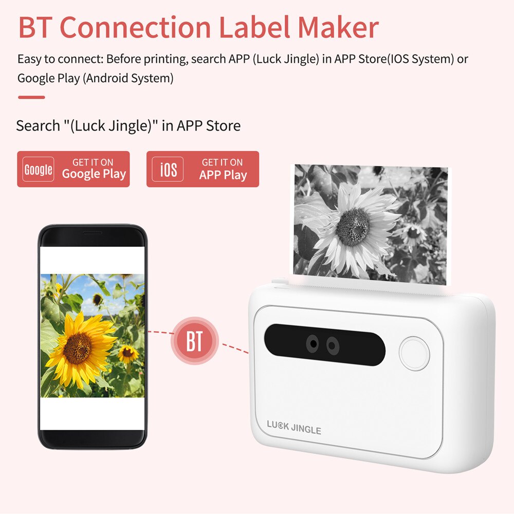 80mm Mini Portable Photo Printer thermal bluetooth wireless photo label Pocket Thermal Printer with Free application