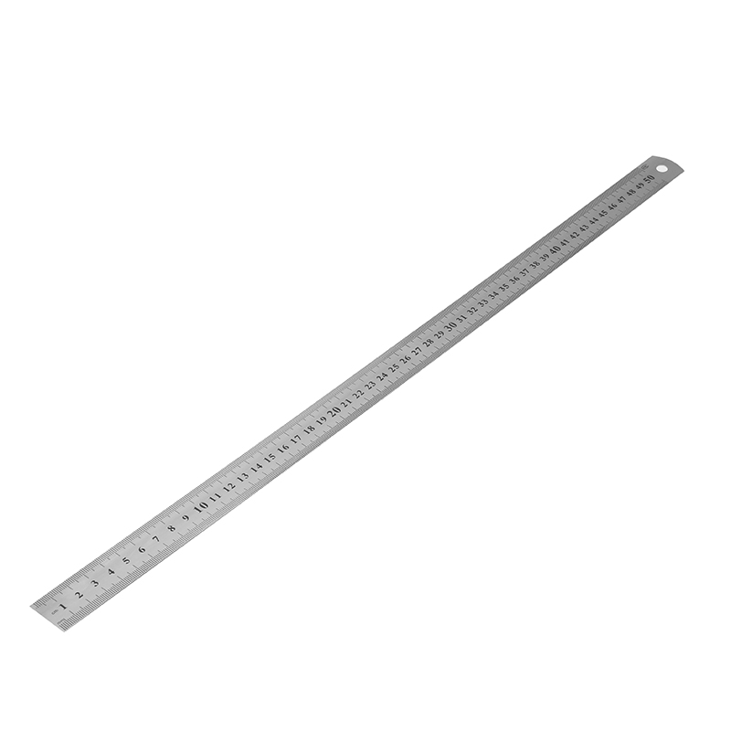 0.7mm 50cm and 0.5mm 30cm / 20cm / 15cm Stainless Steel Metal Straight Ruler Double Sided Measuring Tool School Student Supplies