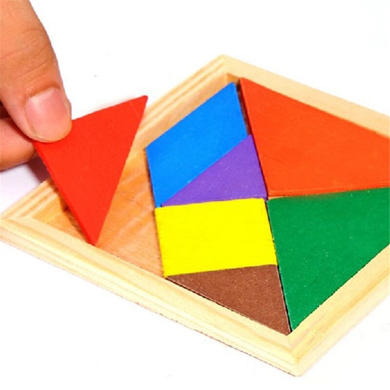 Ig spill hjernetrim tregeometri tangram puslespill form kognitiv intellektuell utvikling barneleker barneleke