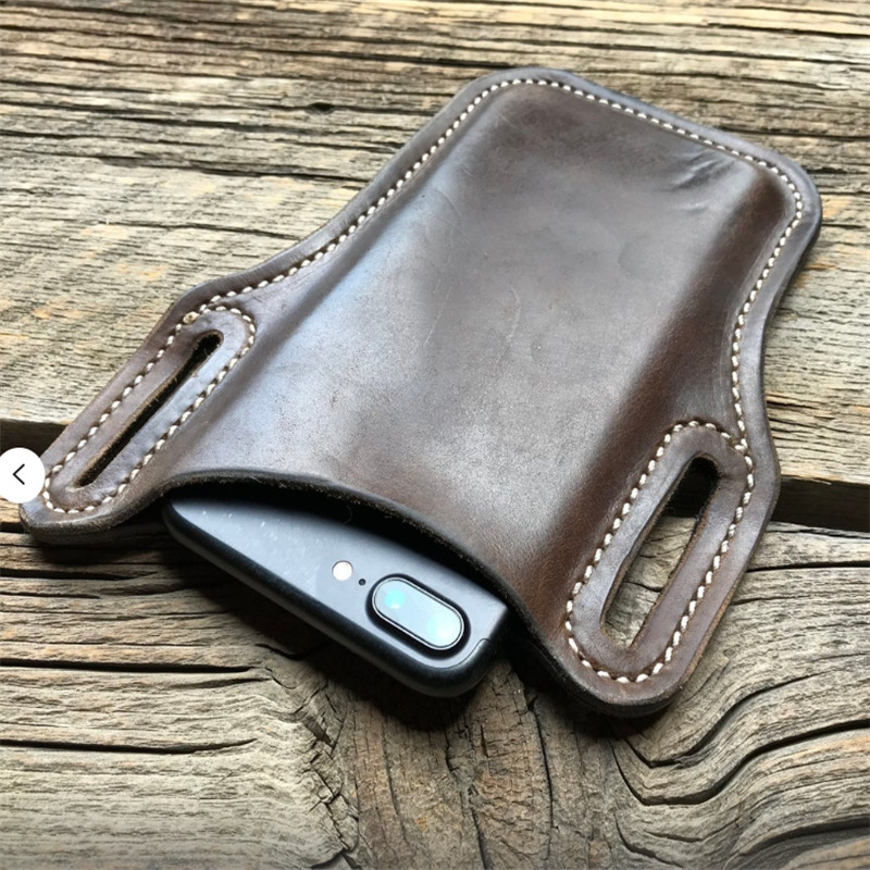 Männer Telefon fallen Halfter praktisch Schleife Halfter Gürtel Taille Tasche Requisiten Leder Geldbörse Telefon Brieftasche Lauf Beutel Reise Camping Taschen