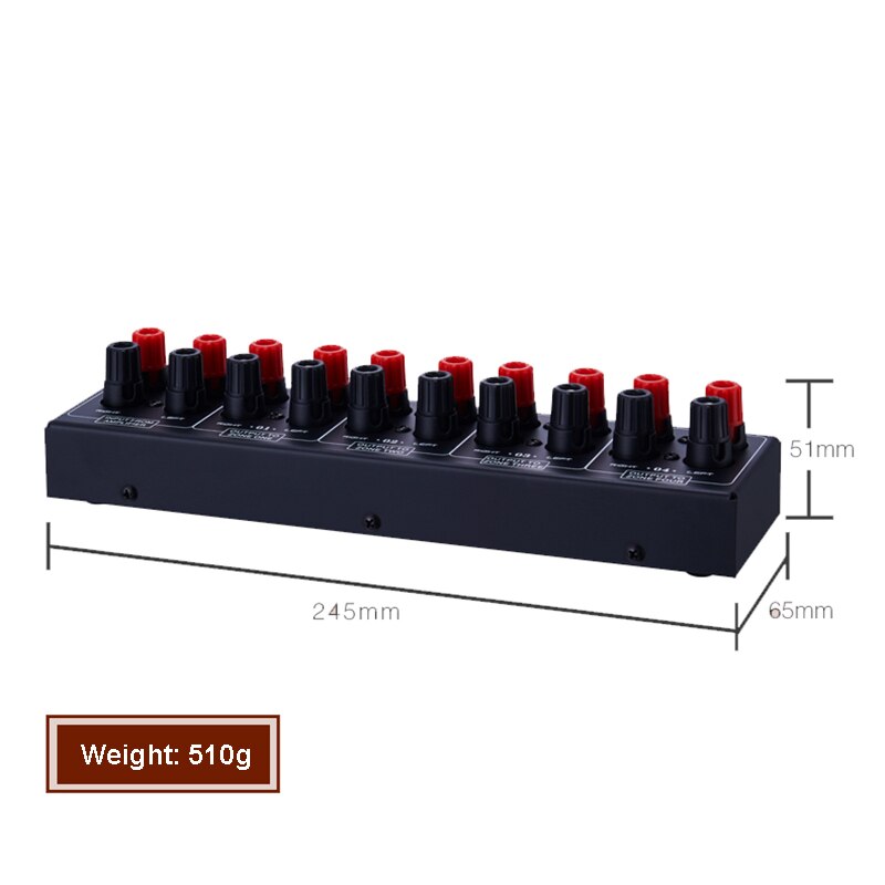 1 Input 4 Output Passive Audio Signal Switcher Selector 300W Signal Distribution Panel T0681