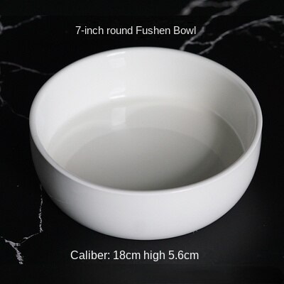 8inches European-style white ceramic tableware, western dishes, breakfast dishes, baking cake dishes ceramic dishes: 18cm