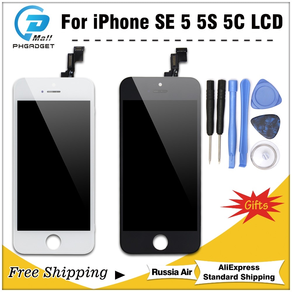 1PCS 100% AAAA LCD Screen For iPhone 5S 5 SE 5C Screen LCD Display Digitizer Touch Module 5S SE Screens Replacement