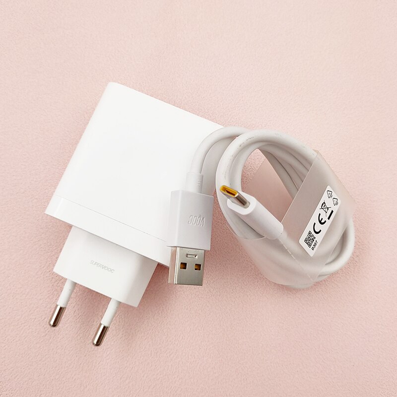 Original 80W Super VOOC Charger EU Fast Charge Adapter For OPPO Find X5/X3/X2 Pro N Reno 7SE ACE2 R17 Oneplus 10Pro 9+ 8T Realme