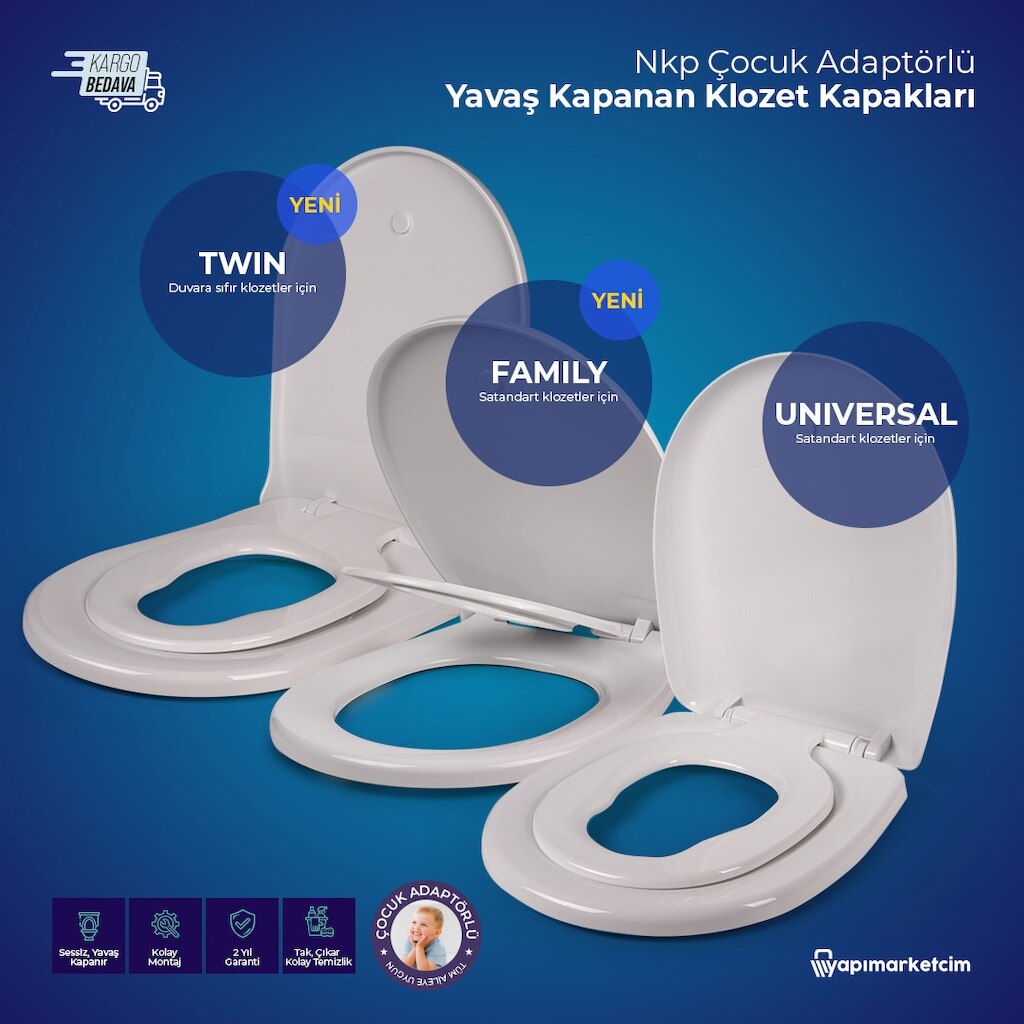 NKP Universal - Family - Twin Child Mount Toilet Seat Cover U121