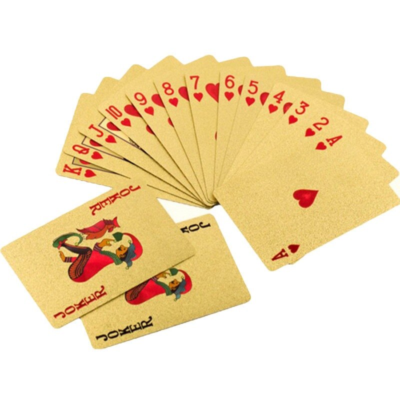 Een Deck Goudfolie Poker Euro Stijl Plastic Poker Speelkaarten Waterdicht Kaarten Goede Prijs Gokken Board game 57x 87mm