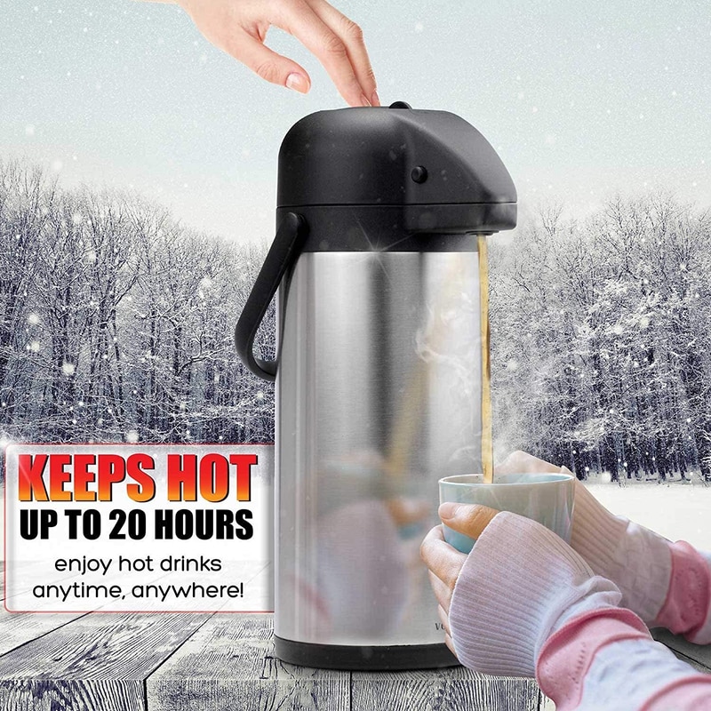 Airpot &amp; Cold Drink Dispenser, Coffee Dispenser, Stainless Steel Thermos Urn