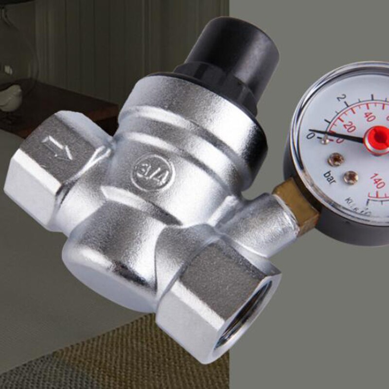 DN20(3/4Inch) Reduceerventiel Water Drukregelaar Met Manometer Druk
