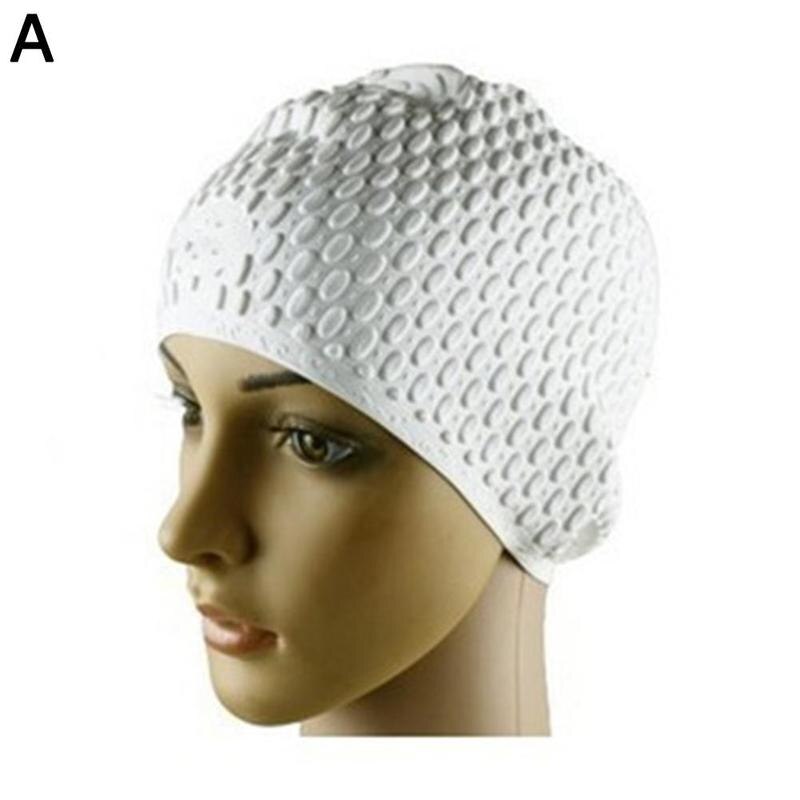 Swimming Caps Men and Women Waterproof Large Ear Plug hats Protect Swim Swimming Supplies Silicone Cap Swimming X9L3: A