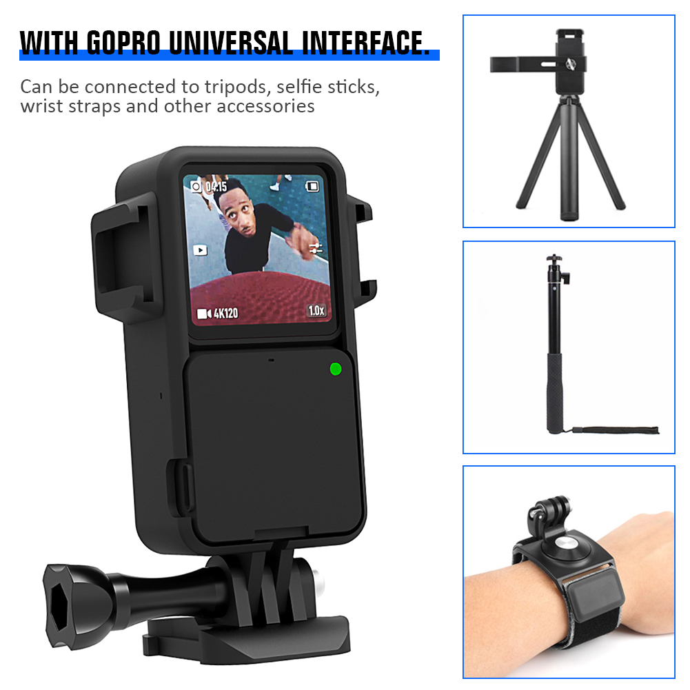 Funda de marco Protector para DJI Action 2, Protector de pantalla, película de vidrio templado, montaje de cubierta para DJI Osmo Action 2, accesorios