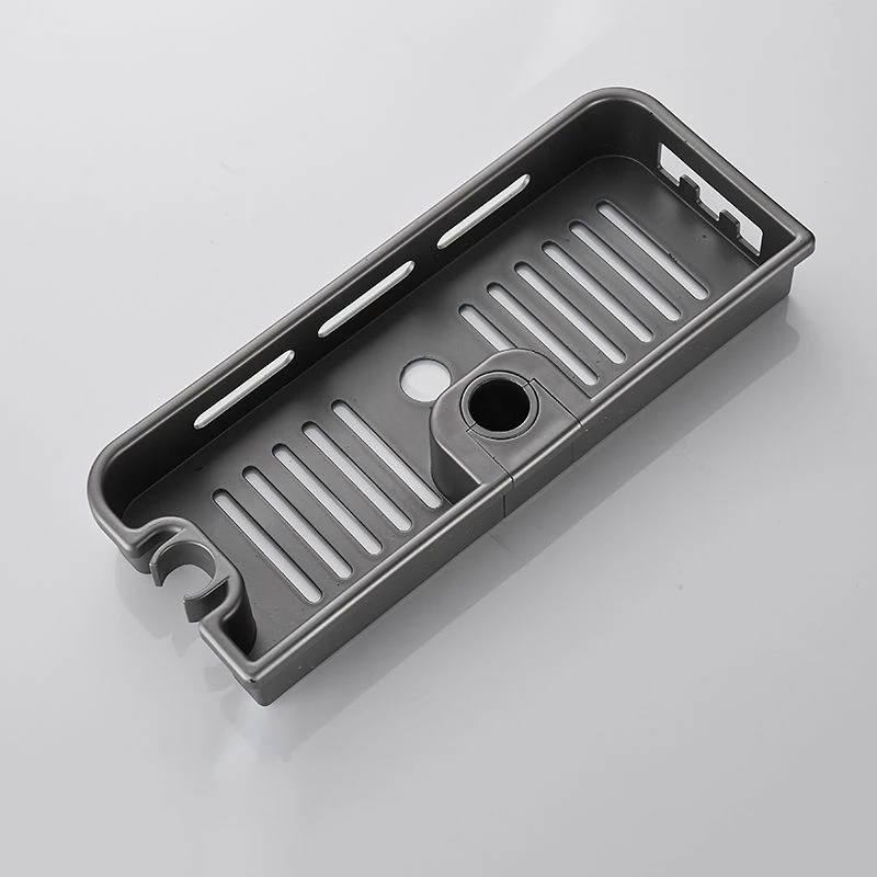 Estante de almacenamiento de ducha para baño, organizador sin perforación, barra de elevación, soporte de cabezal de ducha, bandeja de champú de Gel, estantes de poste: Gris oscuro