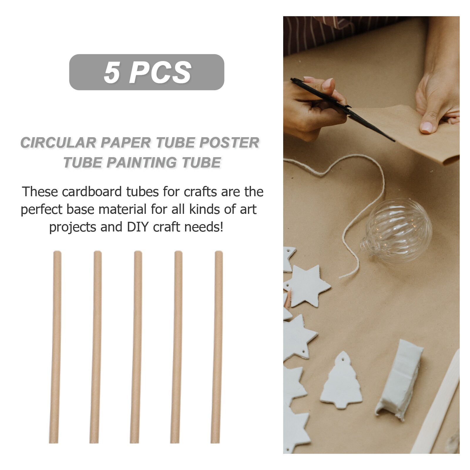 15pcs Round Paper Tubes Paper Rolls Poster Tubes Cardboard Tubes for DIY