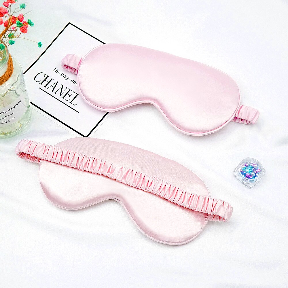 Sleep Mask Silk Eye Mask Eye Cover Soft Relax Eyes Bandage Eyeshade Sleep Patch Smooth Blindfold For Women Men Night Nap Heath: Light pink