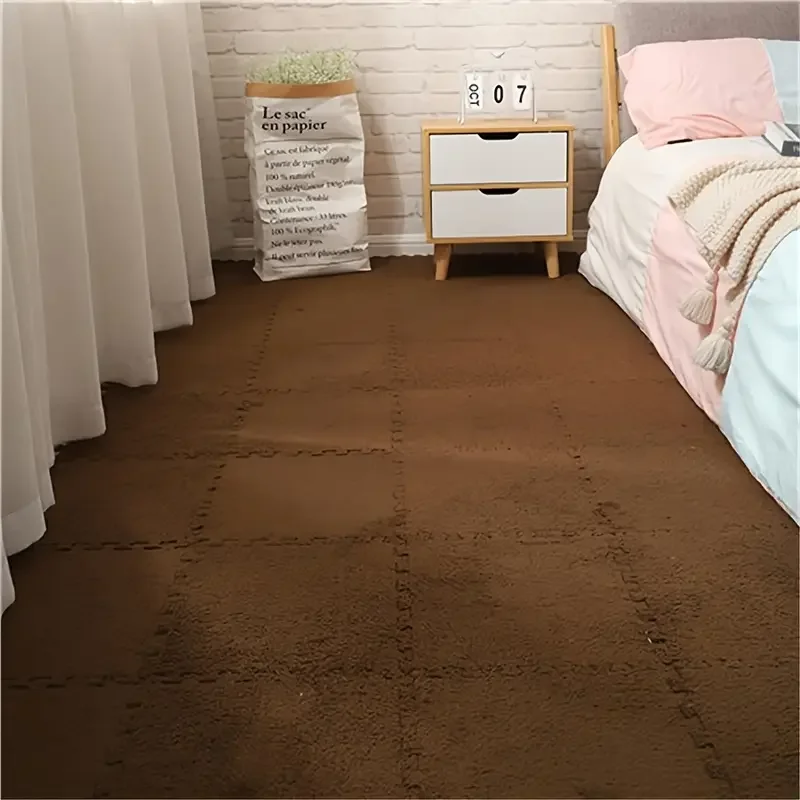 Soft Fluffy Puzzle Foam Floor Mat-Interlocking Square Play Mat Tiles for Kids Baby Nursery,Non-Slip Carpet Rug bedroom rug: 150x220cm / Navy Blue