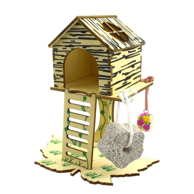 Rat Hamster Villa Nid Lit de Couchage Maison Échelle D'escalade BRICOLAGE Assembler Écrou N7MD: E