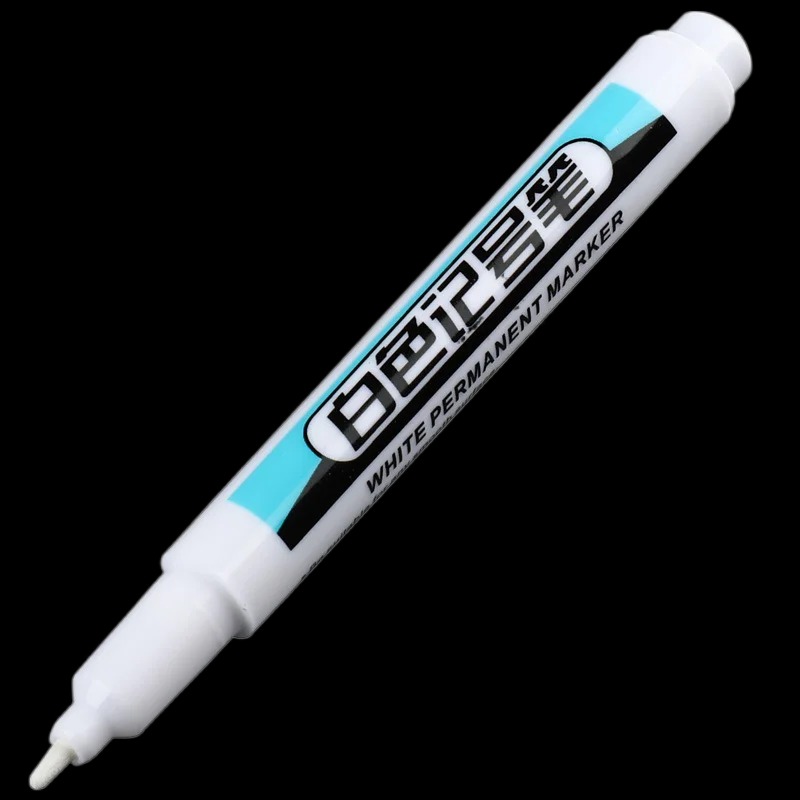 Marqueur de trou profond blanc, peinture en continu, ensemble de stylos pour bois, roche, plastique, cuir, verre, pierre, métal, toile, céramique, 0.7mm: YELLOW