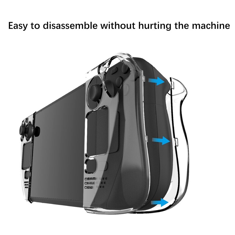 For Steam Deck Handheld Game Console Case Crystal Shell Transparent PC Split Case