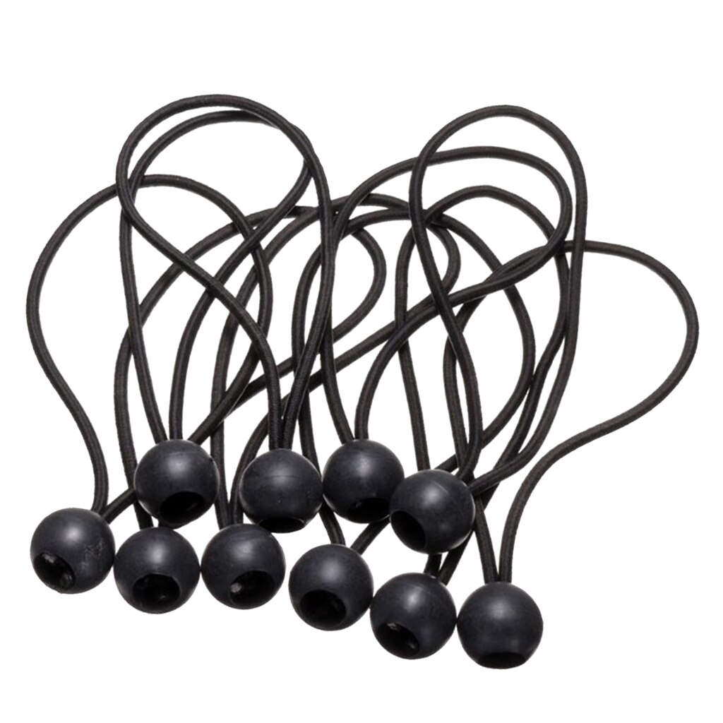 10 stk hårdt telt fix snore sort ball bungee loop strop elastisk presenning baldakin holder wire