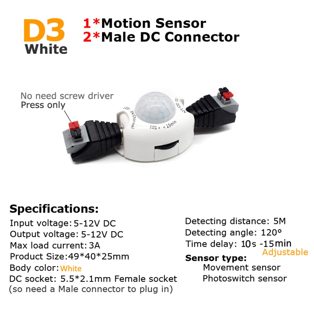 Motion Sensor DC 5 V 12 V Licht Schalter Bewegung Detektor Aktiviert Timer Automatische Pir Motion Sensor AUF OFF für LED Streifen Licht
