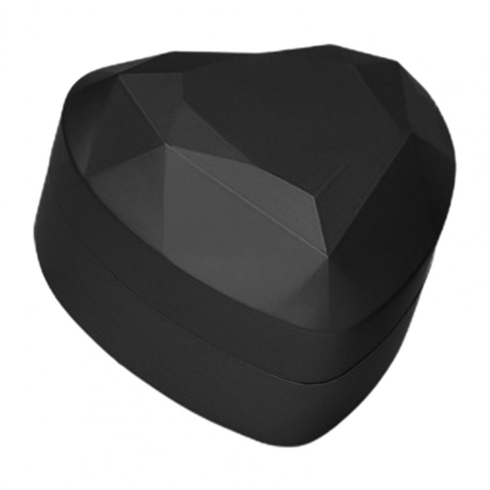 Ringbox in Herzform mit LED-Licht, Taschenformat, tragbarer Ring-Schmucketui für Vorschläge, Verlobung, Hochzeit, Verpackung, Showboxen: WHITE