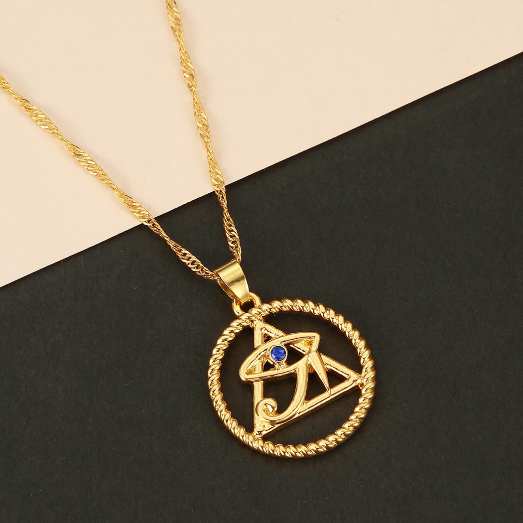 Kinitial ägyptisch Ankh Halskette Gold Farbe böse Auge Anhänger zierlich Kette Halsketten minimalistisch einfach Schmuck Pro Frauen Männer
