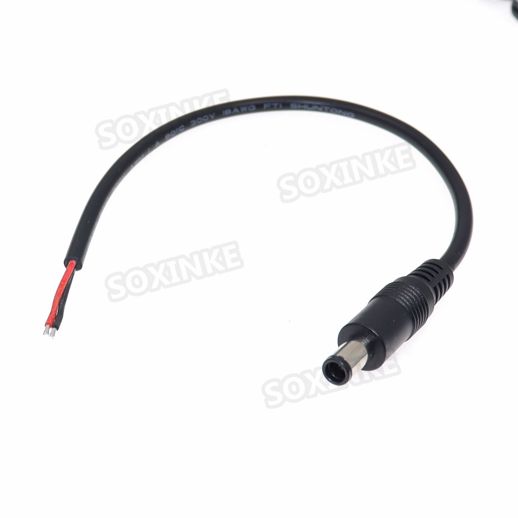 18AWG 7,4mm x 5,0mm/7,4*0,6mm DC Jack Plug Cable pelado macho hembra 10A para Hp Dell Laptop Notebook adaptador Cable de repuesto: Marrón