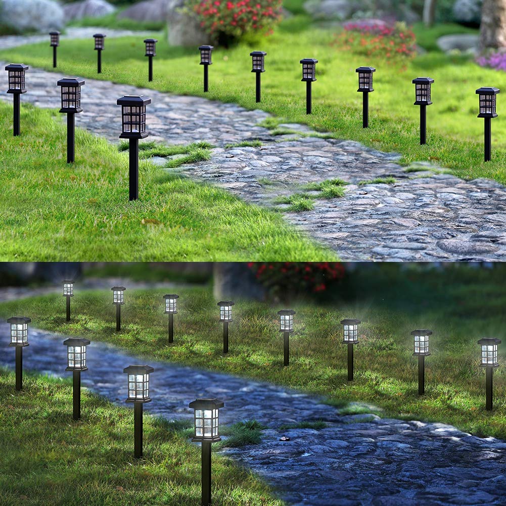 La voie solaire allume les lumières actionnées solaires extérieures de jardin de LED pour la pelouse, Patio, cour, passerelle, allée (blanc, blanc , coloré)