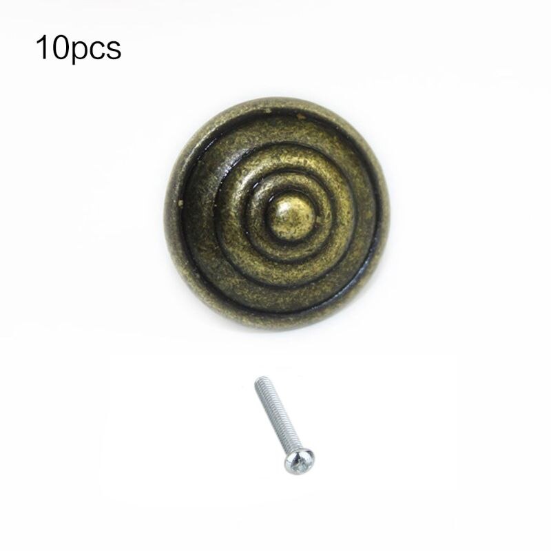 Dörrknoppar set  of 10 lådknappar vintage mässing handtag möbler skåp knoppar för köksskåp: 7