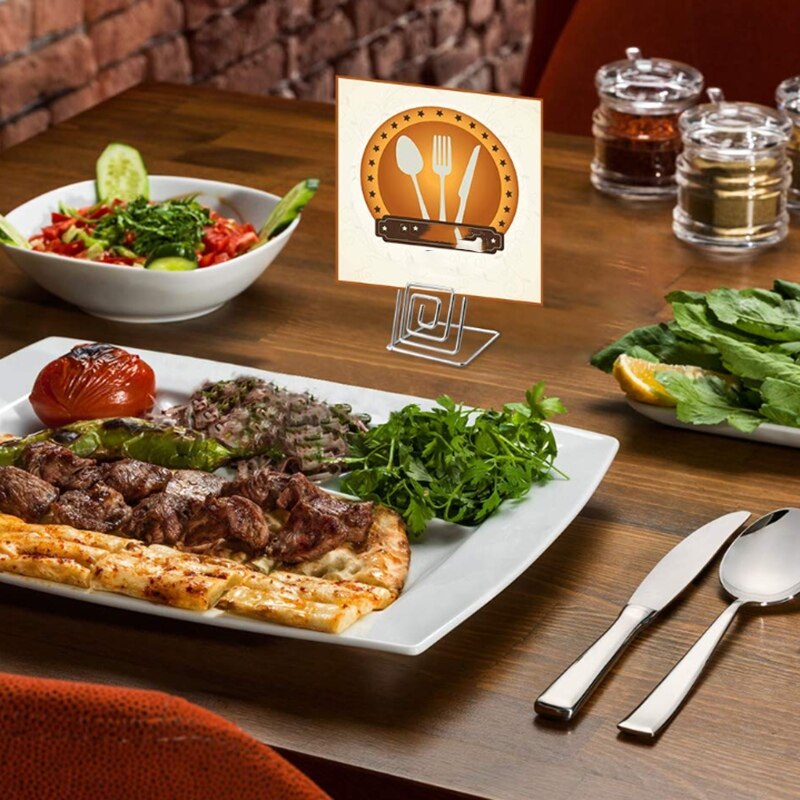 Wire Place Card Holder Metal Stainless Steel Display Stand Wedding Name Desktop Table Food Signs (Place Card Holders 26Pcs)