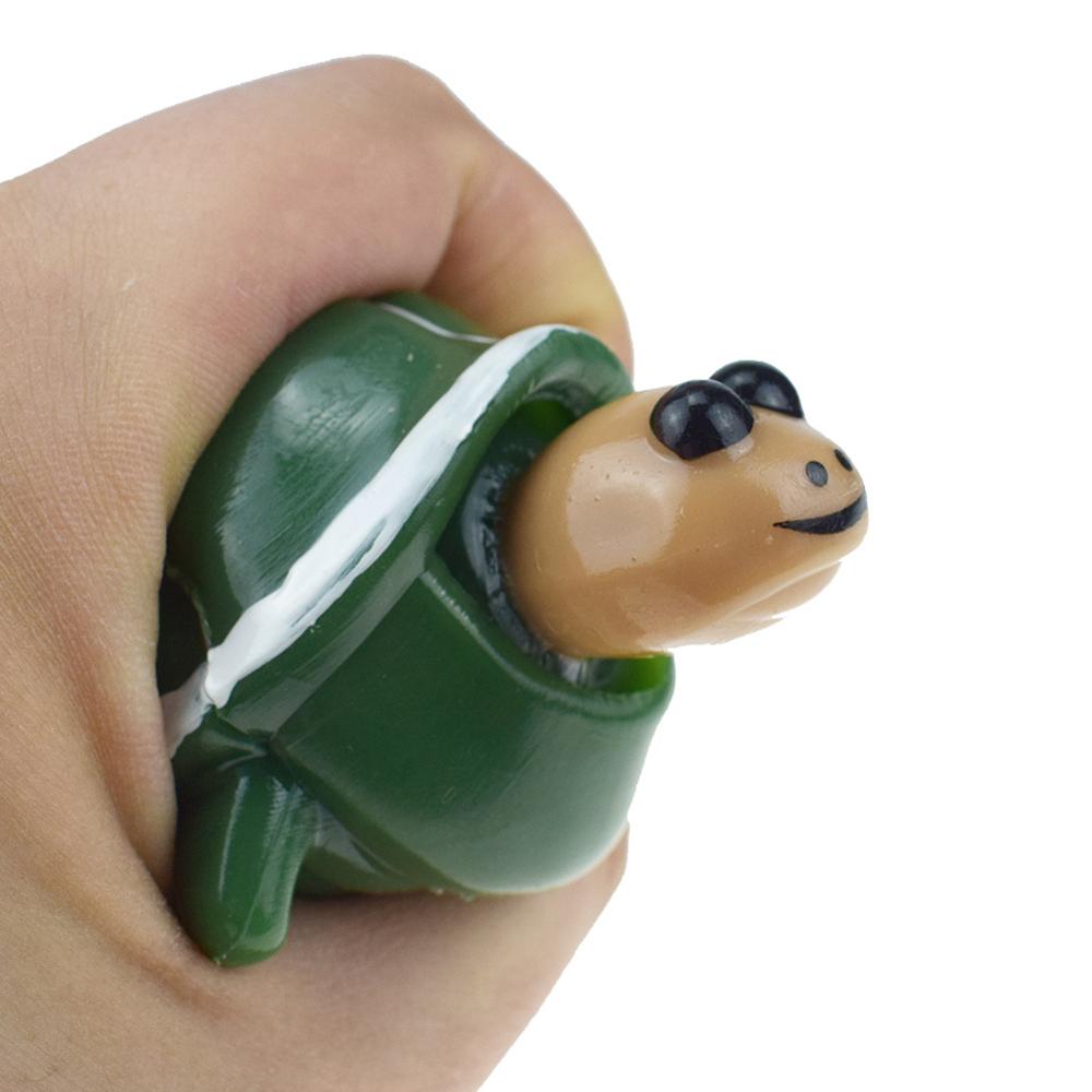 Nyhed halloween sjove gadgets legetøj udluftning antistress mærkelig skrumpende skildpadde til at klemme udluftningsskildpadde overfyldt stress: Grøn