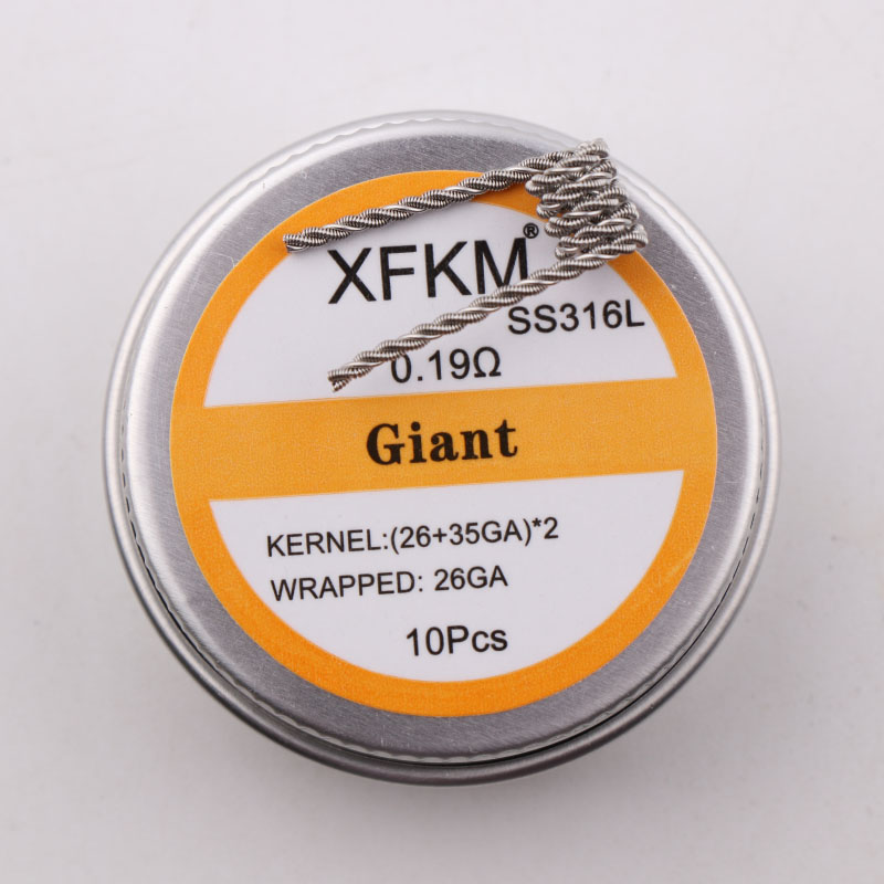 NUOVO XFKM Ni80 Sfalsati Fuso Clapton Prebuilt Colis Nichelcromo 80 Ad Alta Densità Premade Bobina RDA RTA RBA Atomizzatore Bobine di Riscaldamento: giant-316-10