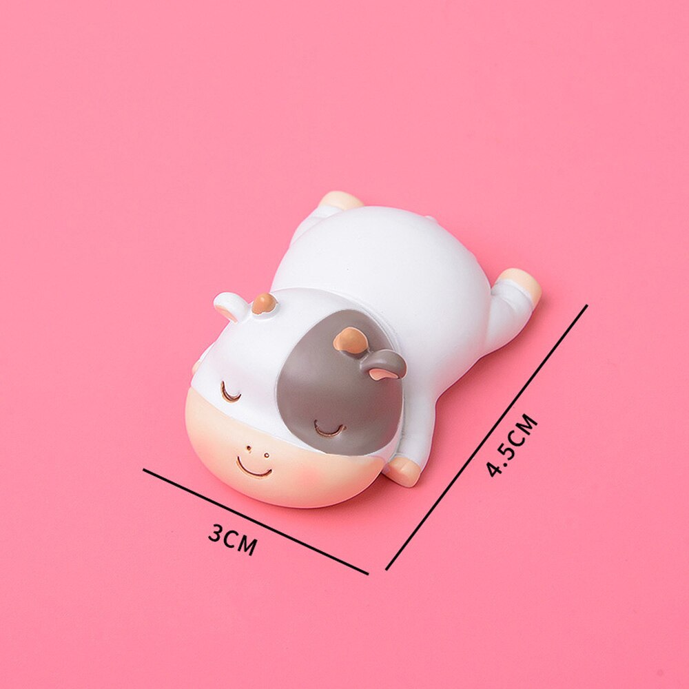 The Ox Year Figurines Cute Cartoon Doll Home Office Desk Resin Decoration Handmade DIY Craft For Childern: E