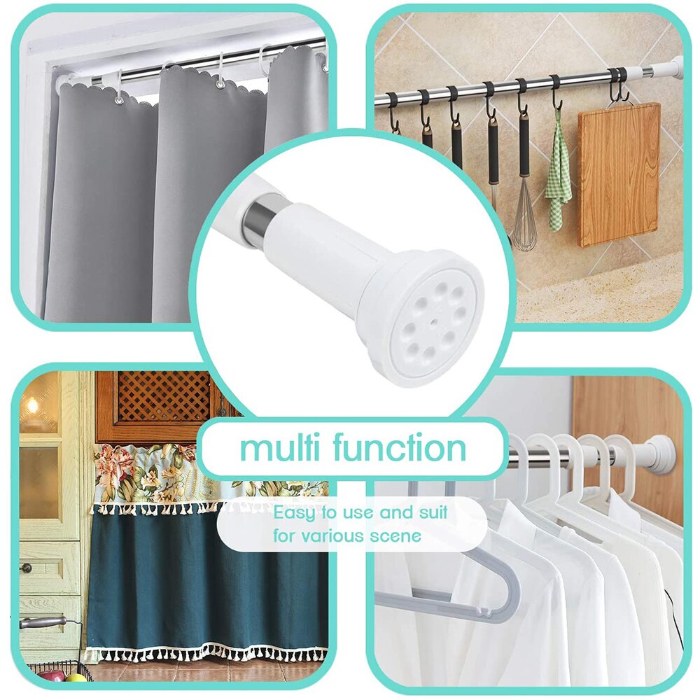 Pugno di Trasporto Multifunzionale Telescopica Regolabile Aste Tenda Della Doccia Allungabile Gancio Tensione Palo Telescopico telecamera Da Letto Bagno