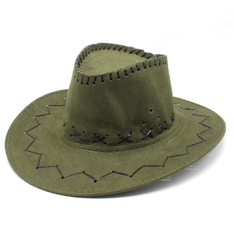 Summer Western men Fedoras Cowboy Hat Suede Cowboy Hat For Gentleman Cowgirl Jazz Cap With Gentleman Suede Sombrero Cap: 14