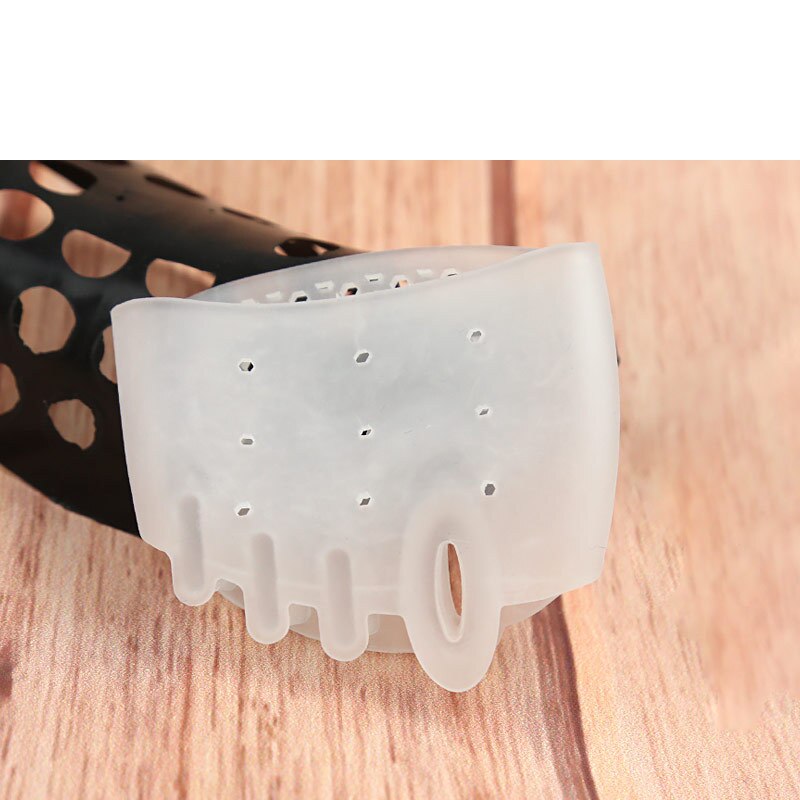 2Pieces = 1Pair Silicone Forefoot Pads Five-Hole Honeycomb Shape Hallux Valgus Gel Insole Corrector Toe Cover Orthopedics Care: Transparent