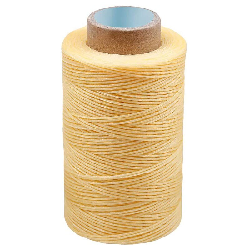 KAOBUY 284Yards Leather Sewing Waxed Thread-Practical Long Stitching Thread For Leather Craft DIY,Shoe Repairing (Apricot)