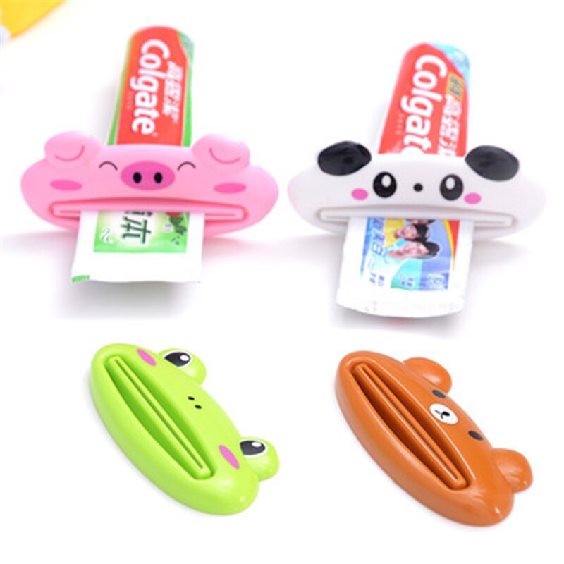 Dispensador de pasta de dientes de dibujos animados fácil, exprimidor de tubos para el hogar, soporte para laminación de pasta dental útil de plástico, accesorios para cocina y baño