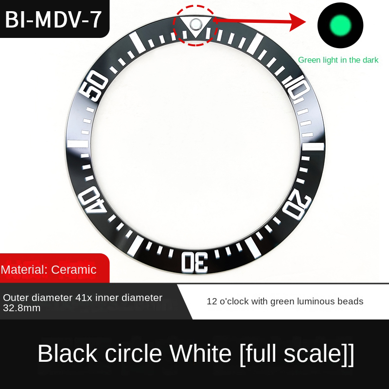 MDV106 Anello in ceramica inclinata per Casio MDV-106 Orologio Lunetta Inserto Anello adatto alle 12 Perline luminose mdv106 Anello per orologio 41x32.8mm: arancia