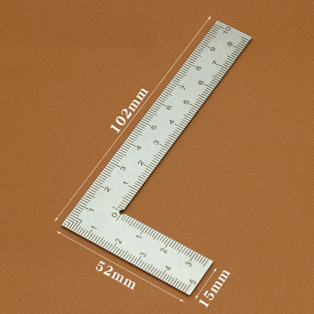 Rostfritt stål mini l fyrkantig linjal precisionsverktyg för träbearbetning mätverktyg fyrkantig l-formad linjal snickarverktyg